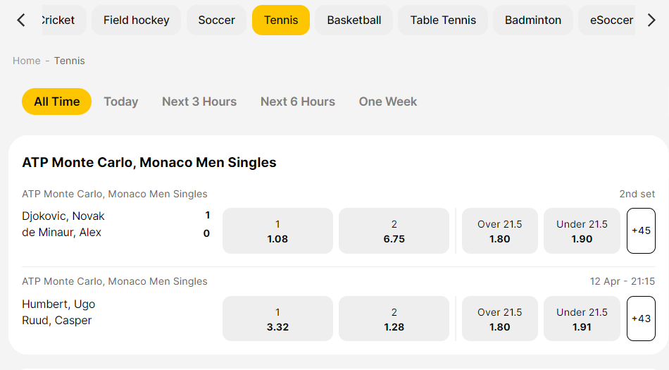 10Cric Tennis