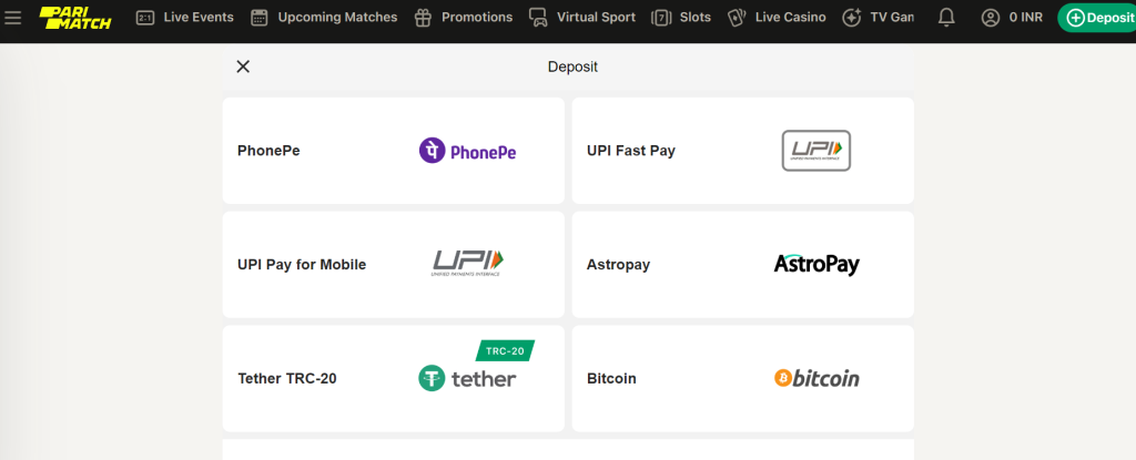 Select payment method